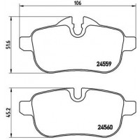 P 06 062 BREMBO Комплект гальмівних колодок дисковий гальм