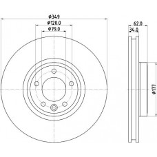 8DD 355 132-551 HELLA Гальмівний диск
