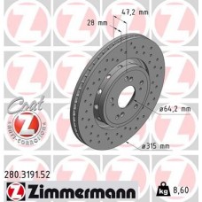 280.3191.52 ZIMMERMANN Гальмівний диск