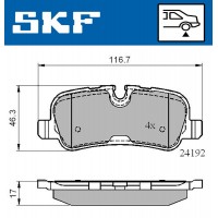 VKBP 90257 SKF Комплект гальмівних колодок дисковий гальм