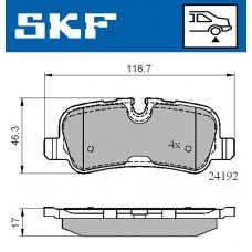 VKBP 90257 SKF Комплект гальмівних колодок дисковий гальм