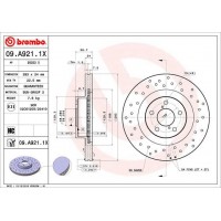09.A921.1X BREMBO Гальмівний диск