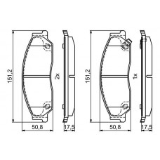 0 986 495 402 BOSCH Комплект гальмівних колодок дисковий гальм