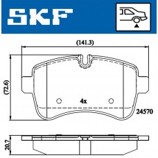 VKBP 90140 SKF КомплеК т гальмівних колодок, дискове гальмо