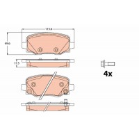 GDB2116 TRW Комплект гальмівних колодок дисковий гальм