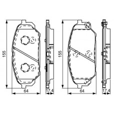 0 986 495 310 BOSCH Комплект гальмівних колодок дисковий гальм