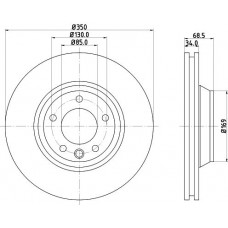 8DD 355 128-061 HELLA PAGID Гальмівний диск