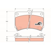 GDB1024 TRW Комплект гальмівних колодок дисковий гальм