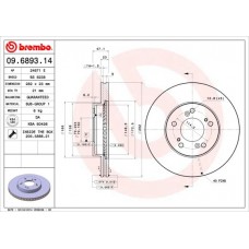 09.6893.14 BREMBO Гальмівний диск