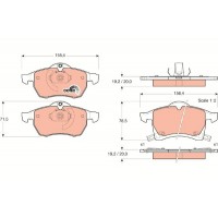 GDB1350 TRW Комплект гальмівних колодок дисковий гальм