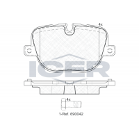 181952 ICER Комплект гальмівних колодок дисковий гальм