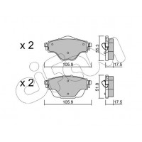 822-988-0 CIFAM Комплект гальмівних колодок дисковий гальм