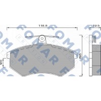 FO 488581 FOMAR Friction Комплект гальмівних колодок дисковий гальм