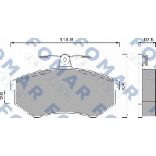 FO 488581 FOMAR Friction Комплект гальмівних колодок дисковий гальм