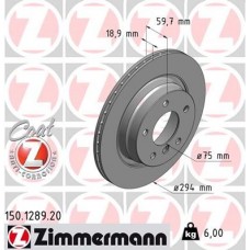 150.1289.20 ZIMMERMANN Гальмівний диск