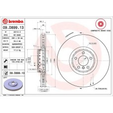 09.D899.13 BREMBO Гальмівний диск