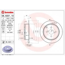 08.A331.10 BREMBO Гальмівний диск