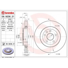 09.N236.21 BREMBO Гальмівний диск