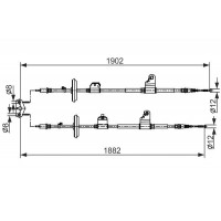 1 987 482 562 BOSCH Тросик, cтояночный тормоз
