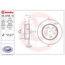 08.A708.11 BREMBO Гальмівний диск