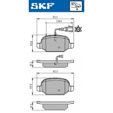 VKBP 90398 E SKF Комплект гальмівних колодок дисковий гальм
