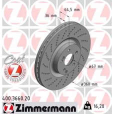 400.3660.20 ZIMMERMANN Гальмівний диск