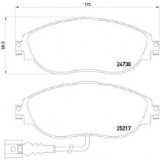 P 85 131 BREMBO Комплект гальмівних колодок дисковий гальм