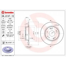 08.A147.10 BREMBO Гальмівний диск