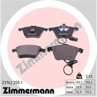 23762.200.1 ZIMMERMANN Комплект гальмівних колодок дисковий гальм