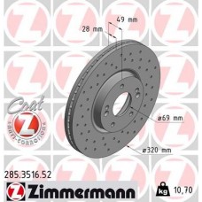 285.3516.52 ZIMMERMANN Гальмівний диск