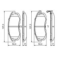 0 986 495 379 BOSCH Комплект гальмівних колодок дисковий гальм