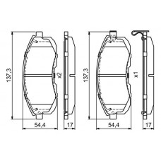 0 986 495 379 BOSCH Комплект гальмівних колодок дисковий гальм