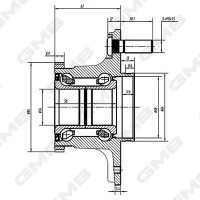 GH22800T GMB Комплект підшипника ступиці колеса