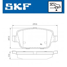 VKBP 90072 SKF Комплект гальмівних колодок дисковий гальм
