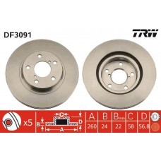 DF3091 TRW Гальмівний диск