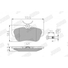 573281J JURID Комплект гальмівних колодок дисковий гальм