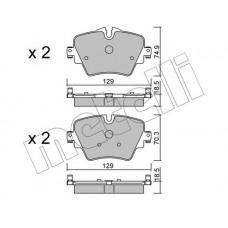 22-1037-0 METELLI Комплект гальмівних колодок дисковий гальм