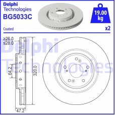 BG5033C DELPHI Гальмівний диск