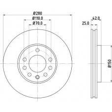 8DD 355 106-071 HELLA PAGID Гальмівний диск