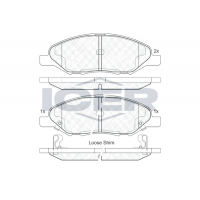 182074 ICER Комплект гальмівних колодок дисковий гальм