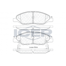 182074 ICER Комплект гальмівних колодок дисковий гальм