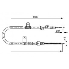 1 987 482 257 BOSCH Тросик, cтояночный тормоз