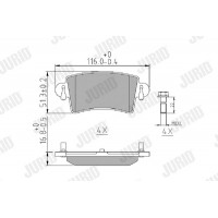 573055J JURID Комплект гальмівних колодок дисковий гальм