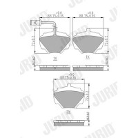 571440J JURID Комплект гальмівних колодок дисковий гальм