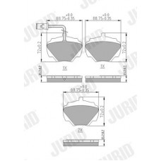 571440J JURID Комплект гальмівних колодок дисковий гальм