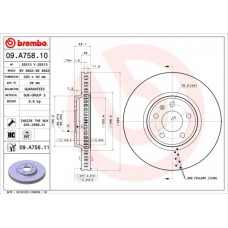 09.A758.11 BREMBO Гальмівний диск