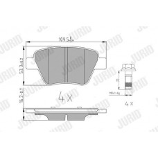 573312J JURID Комплект гальмівних колодок дисковий гальм