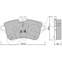 822-647-0 CIFAM Комплект гальмівних колодок дисковий гальм
