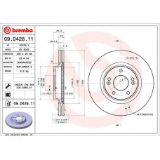 09.D428.11 BREMBO Гальмівний диск