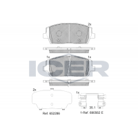 182378 ICER Комплект гальмівних колодок дисковий гальм